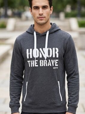 Men’s Dark Gray 'Honor The Brave' Pullover Hoodie